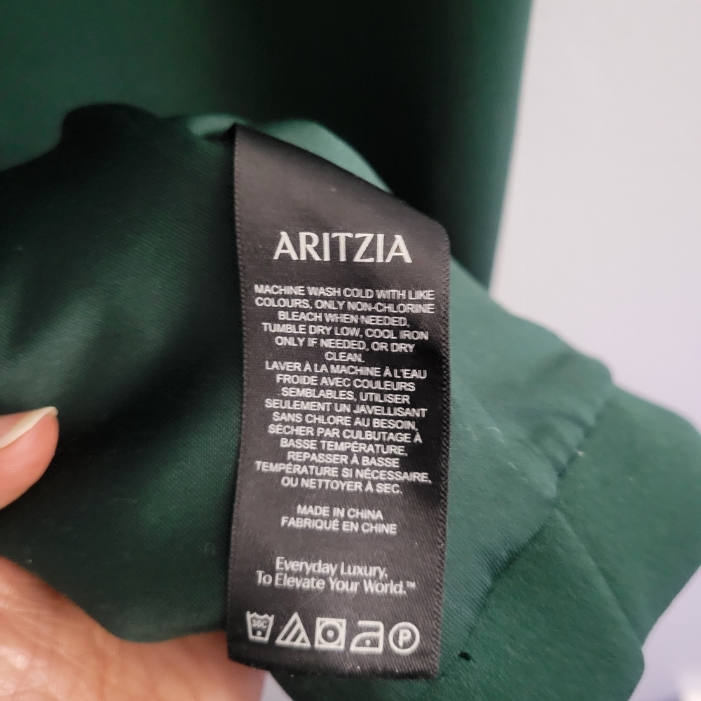 BABATON ARITZIA 'Press' V-neckline Forest Green Midi Dress - Picture 12 of 14